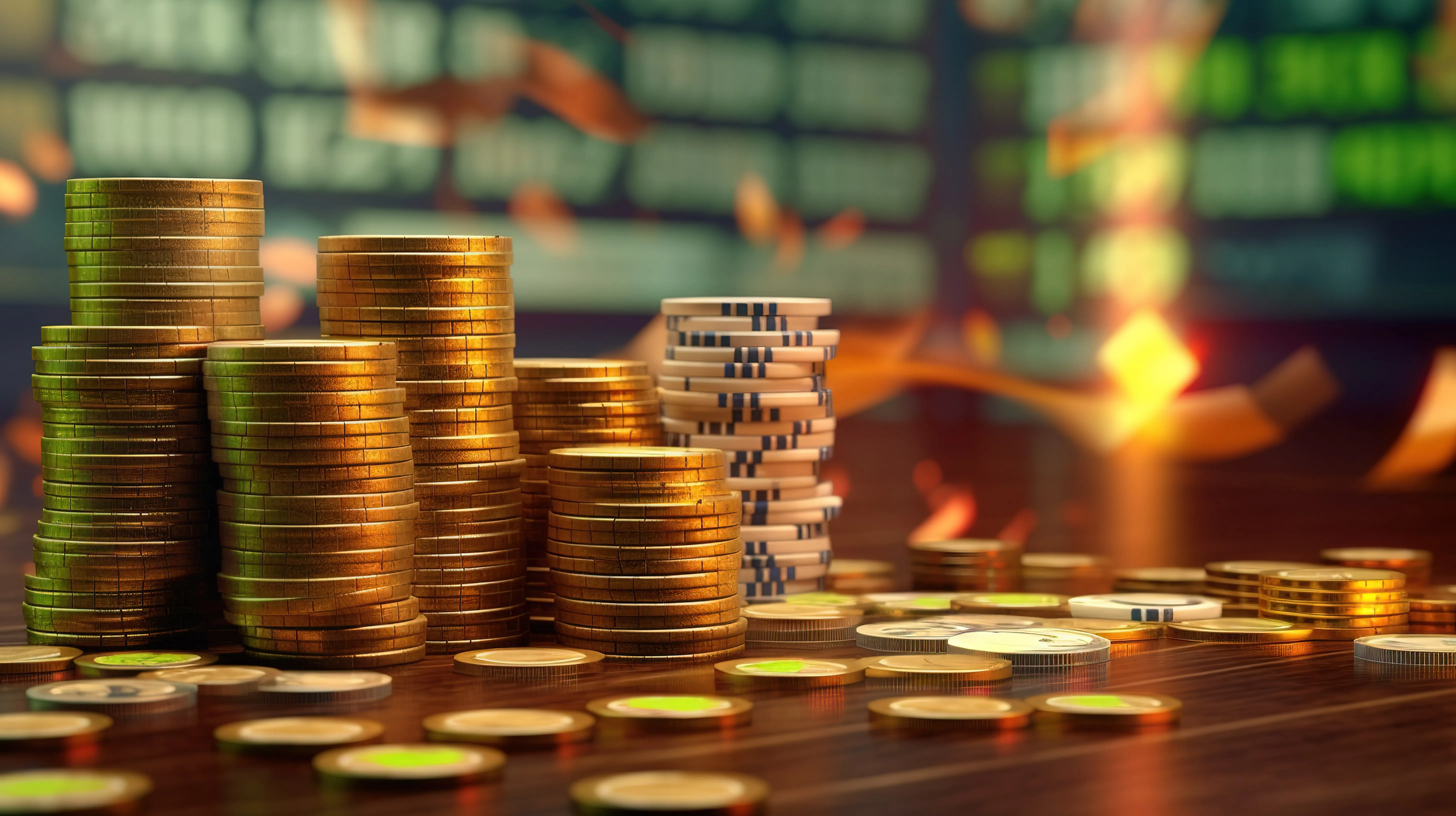 Bàn Baccarat với các quân bài và chip